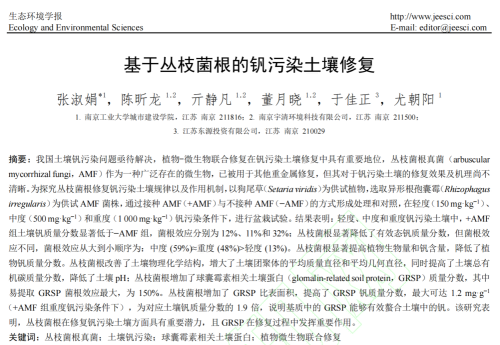 集萃研究生董月晓在《生态环境学报》发表论文